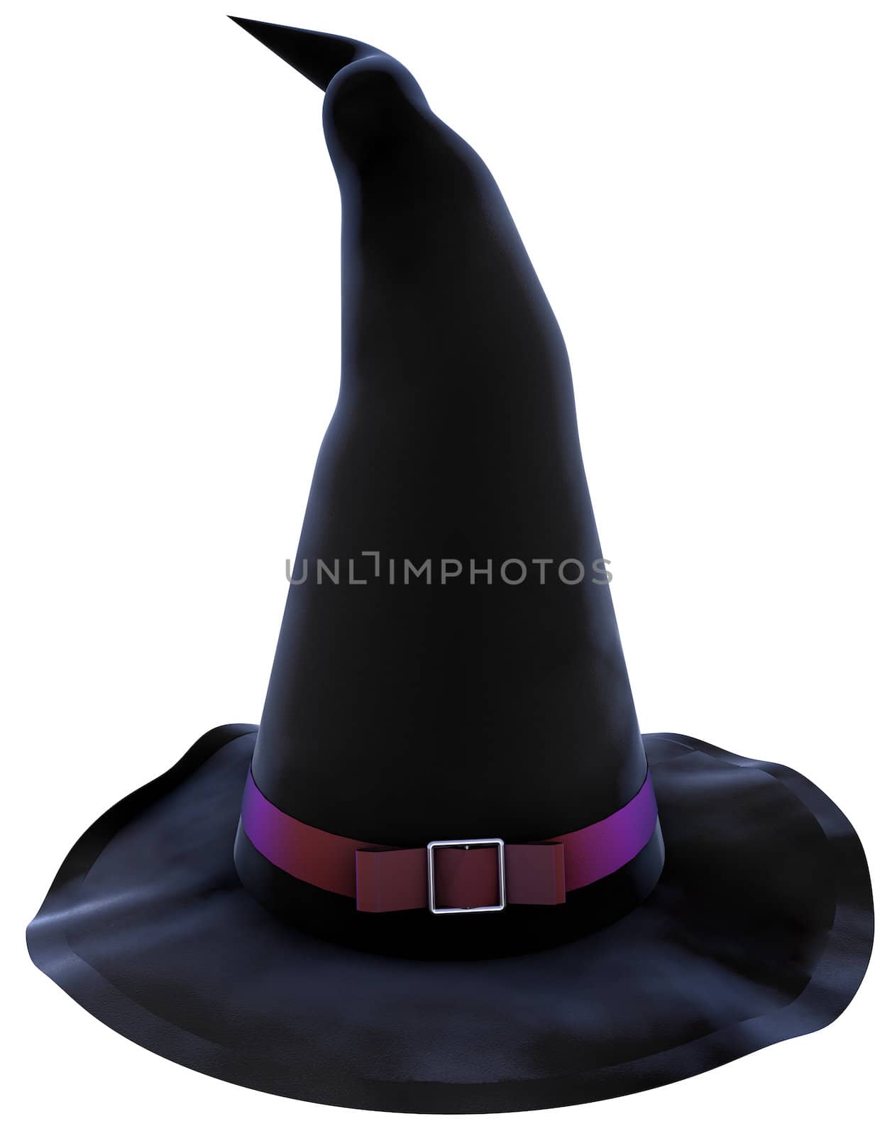 witch hat done in 3d isolated on white with clipping path