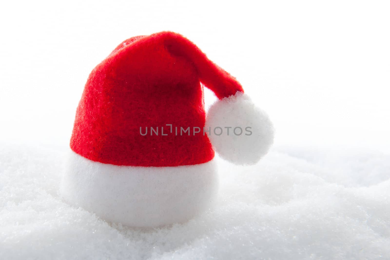 Santa lost his Christmas hat in the snow