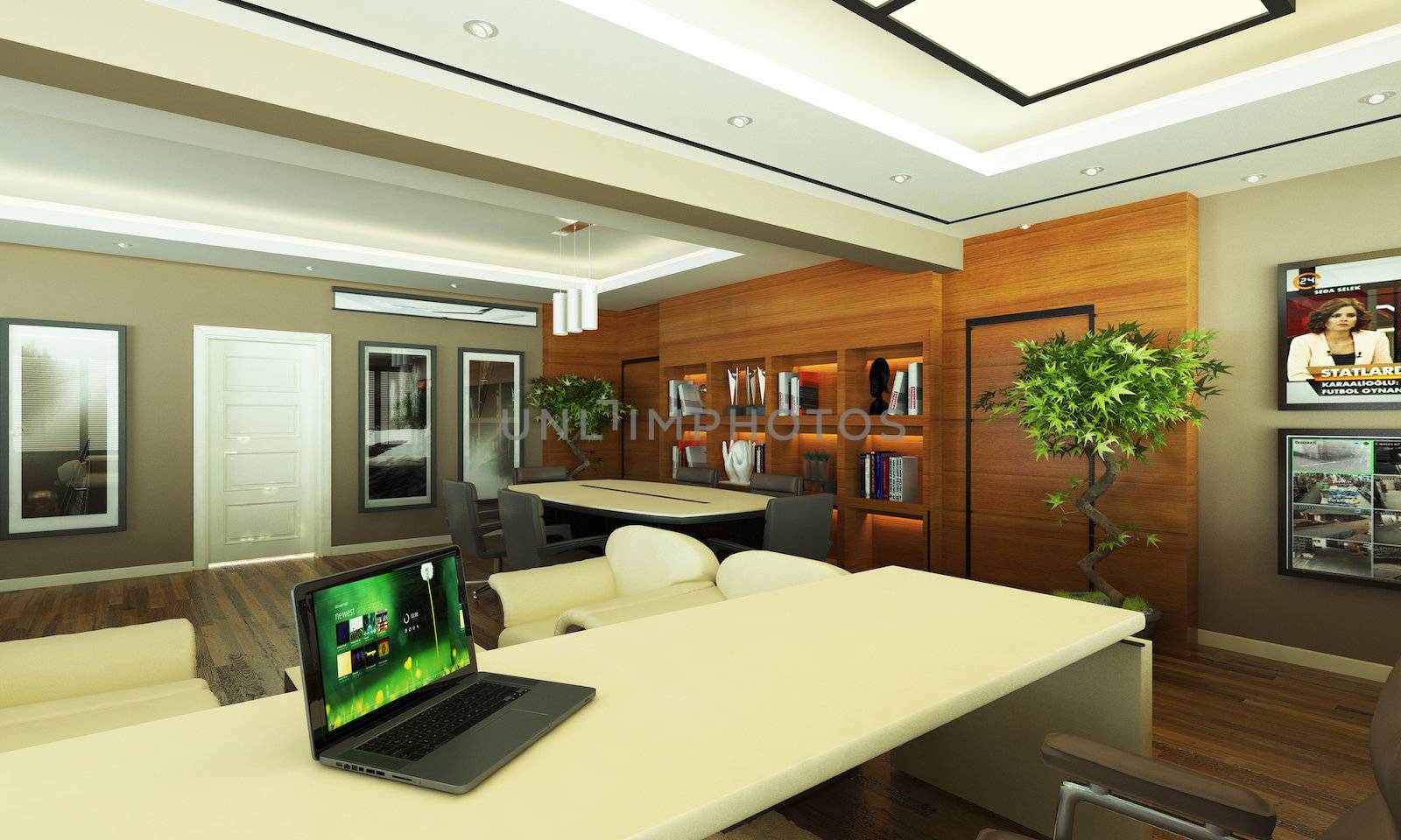 modern office 3d design render