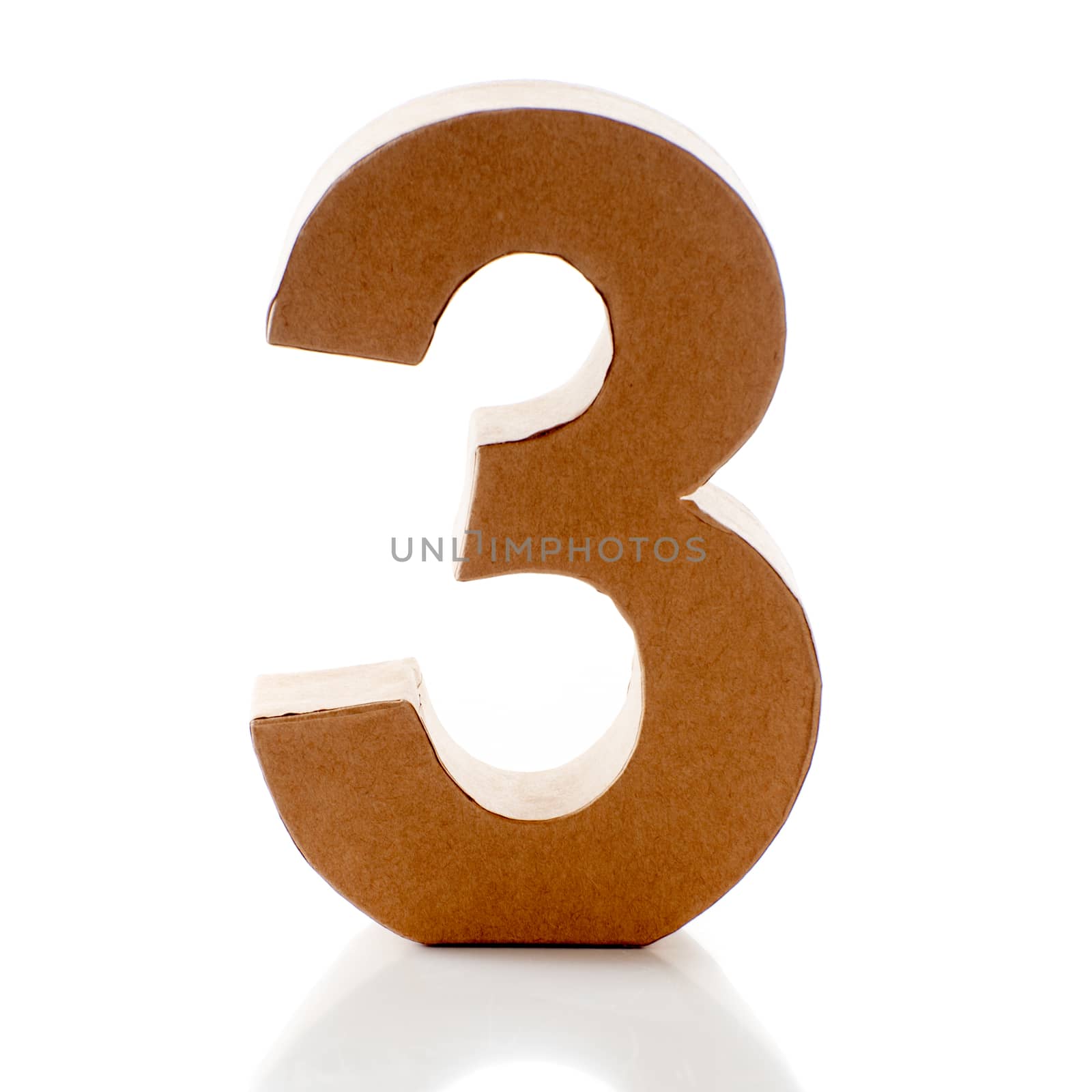 Number Three on a white background