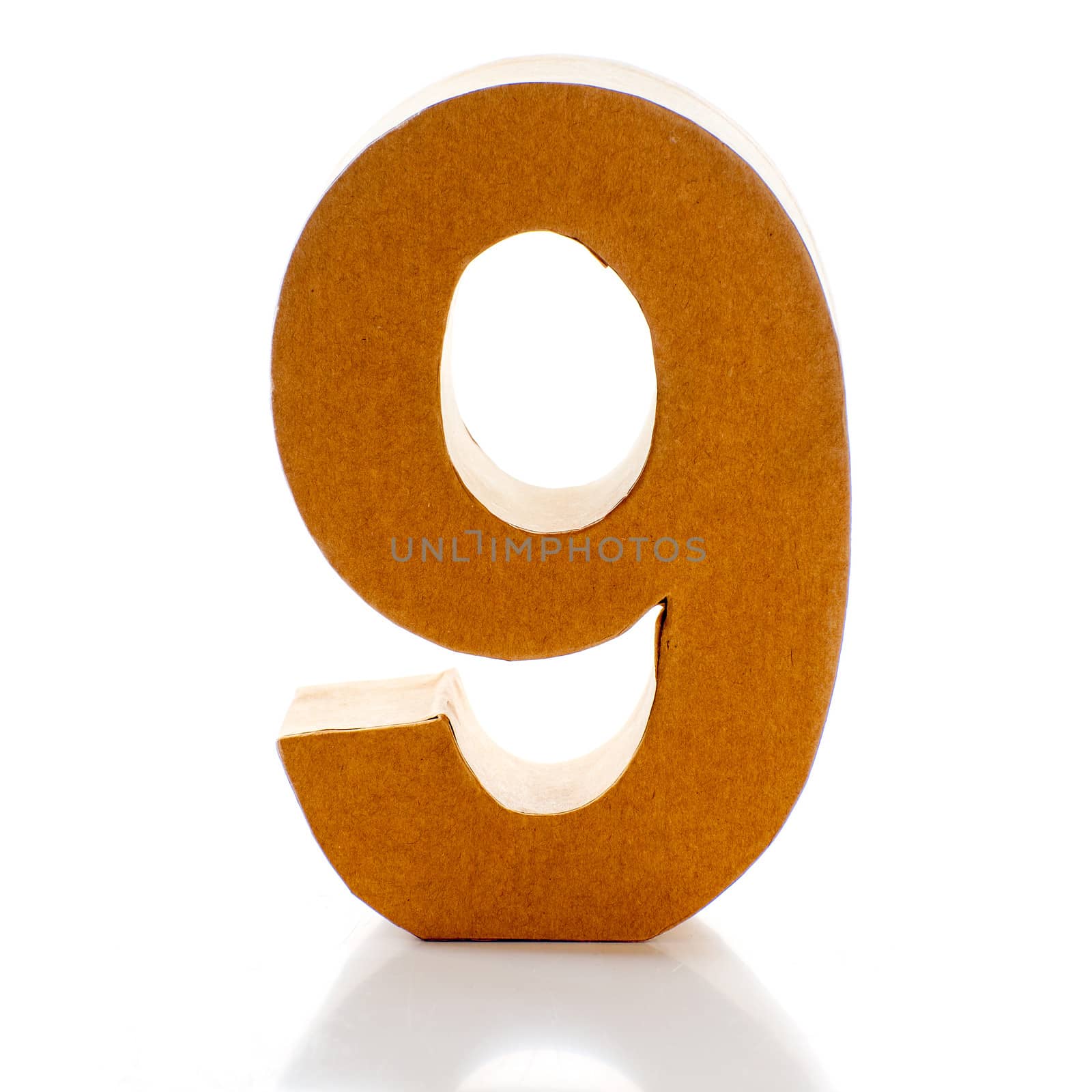 Number Nine on a white background
