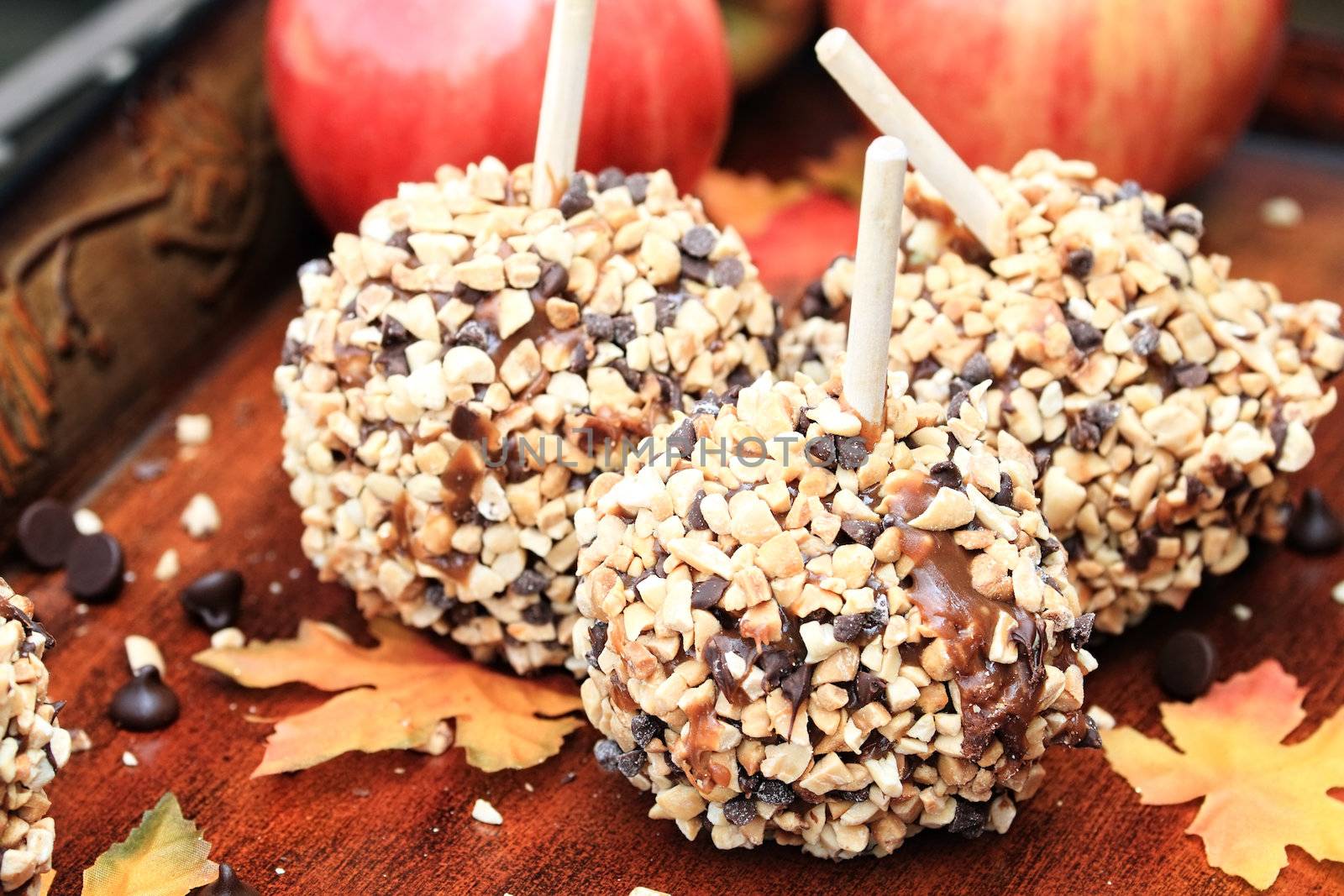 Three Chocolate Chip Carmel Apples by StephanieFrey