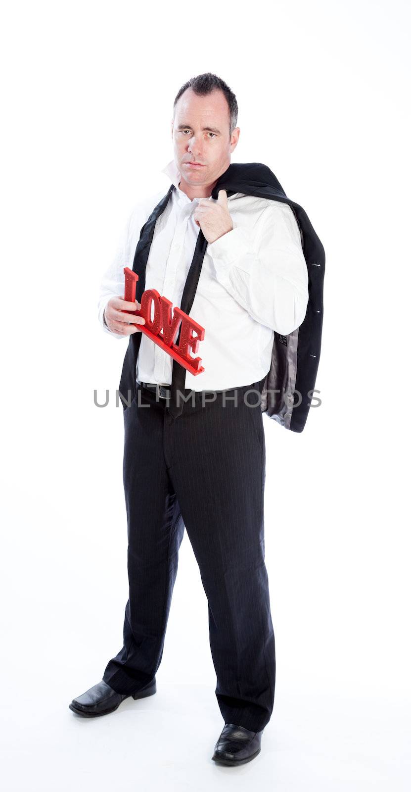 Romantic people in love shot in studio isolated on a white background