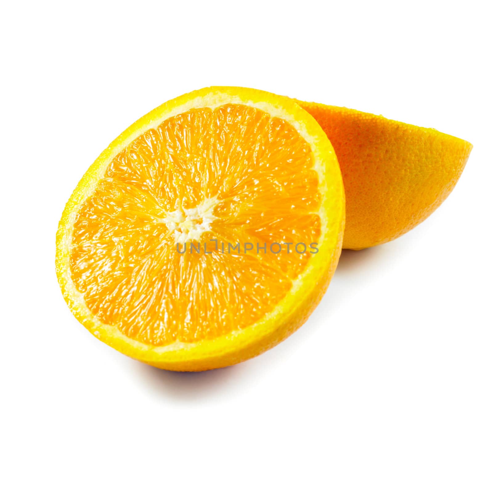 half orange isolated on a white background