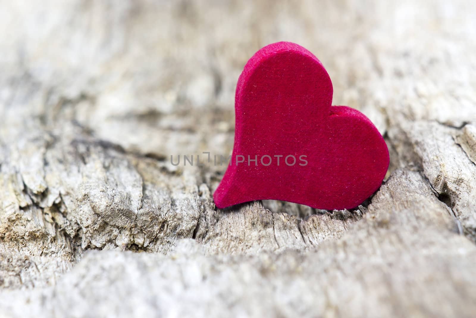 red heart on wooden background