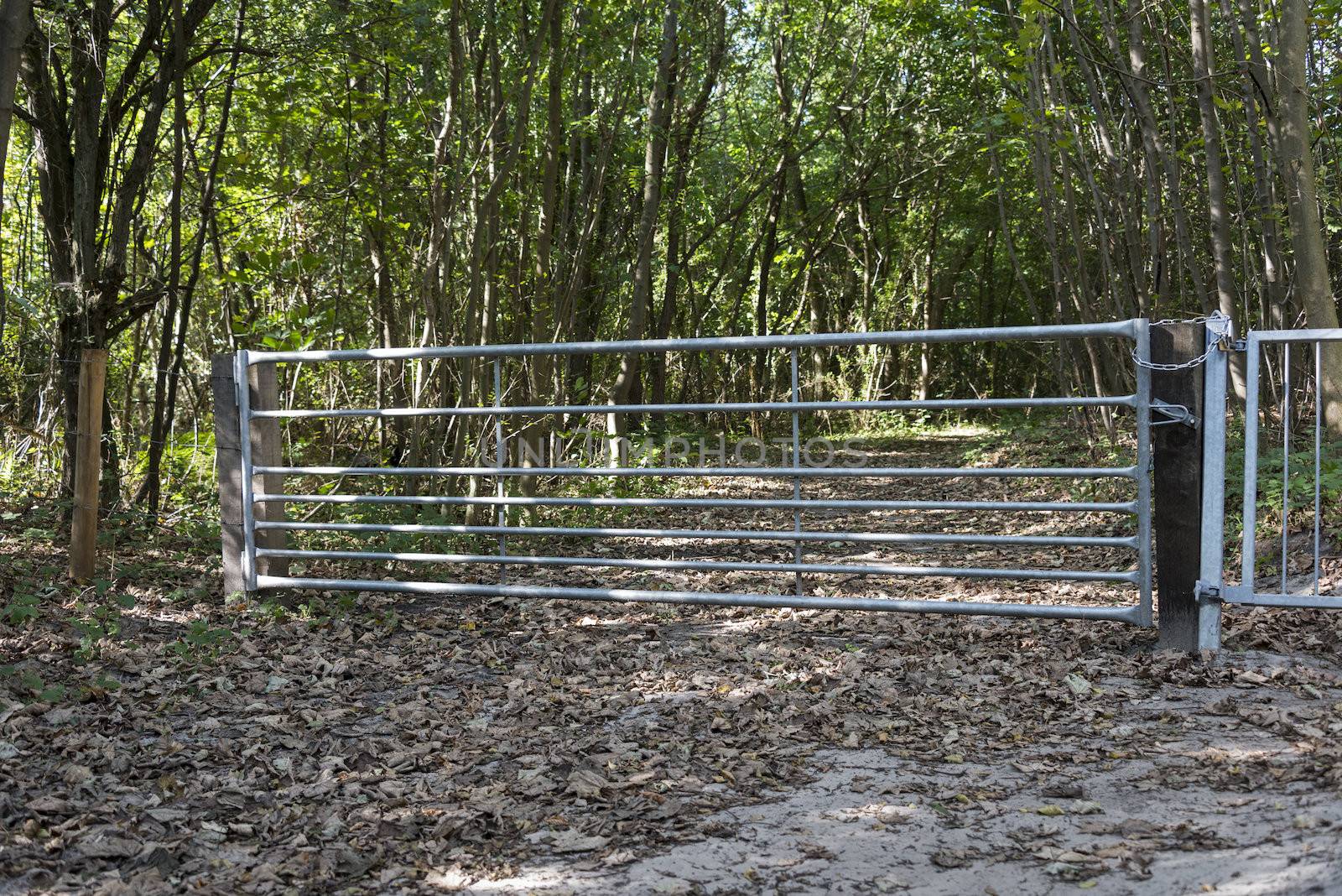 closed fence at the entrance of nature area near Rockanje