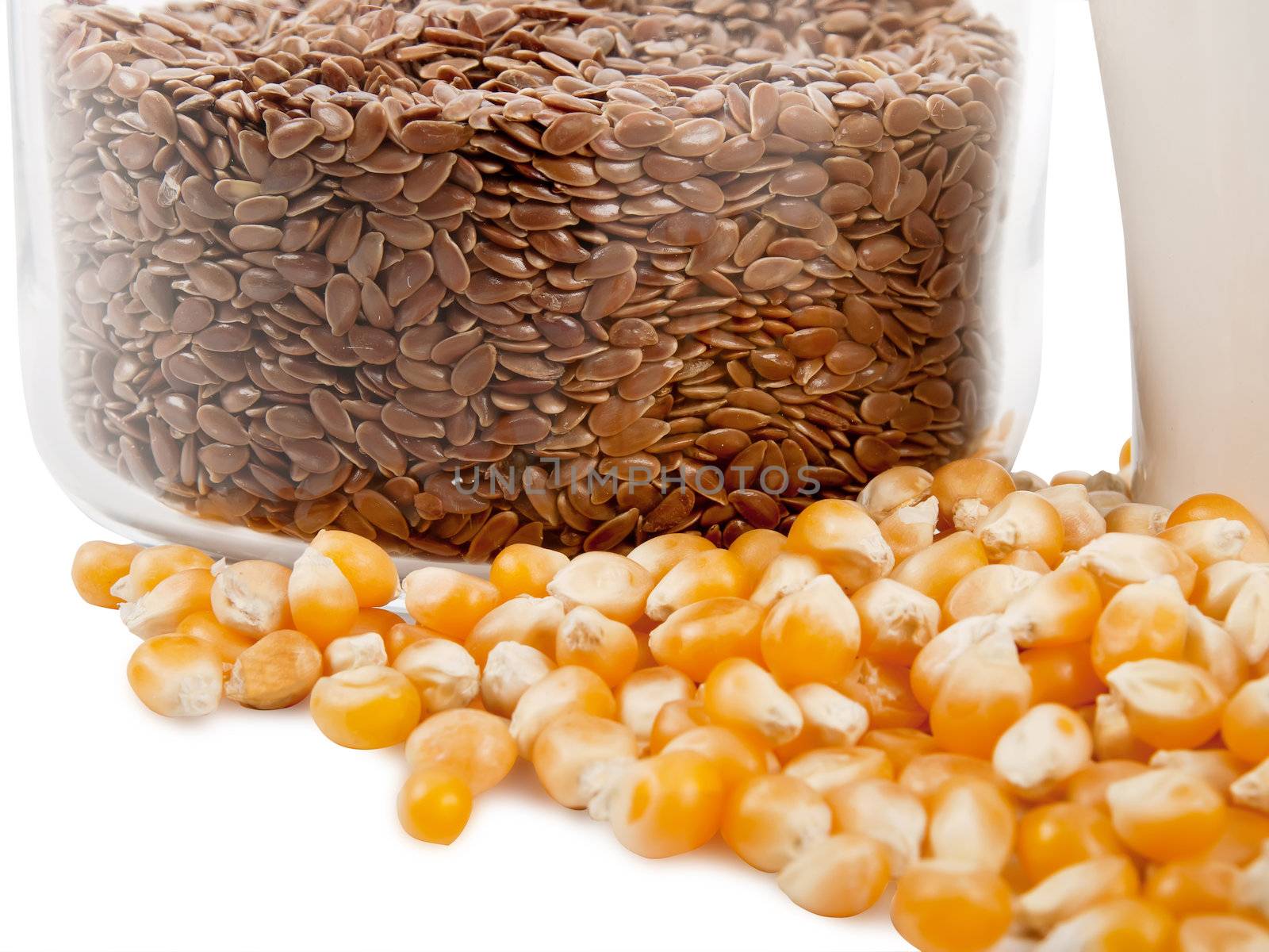 cereal grains and seeds; flax and corn