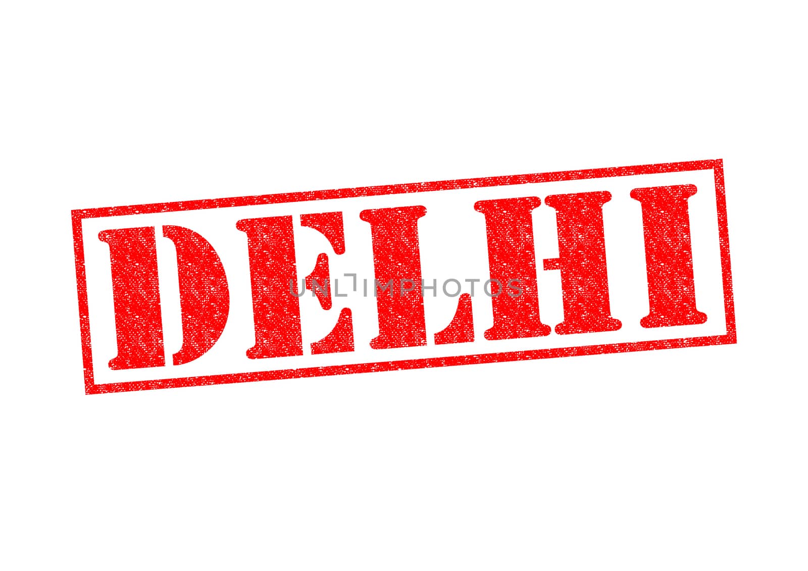 DELHI Rubber Stamp over a white background.