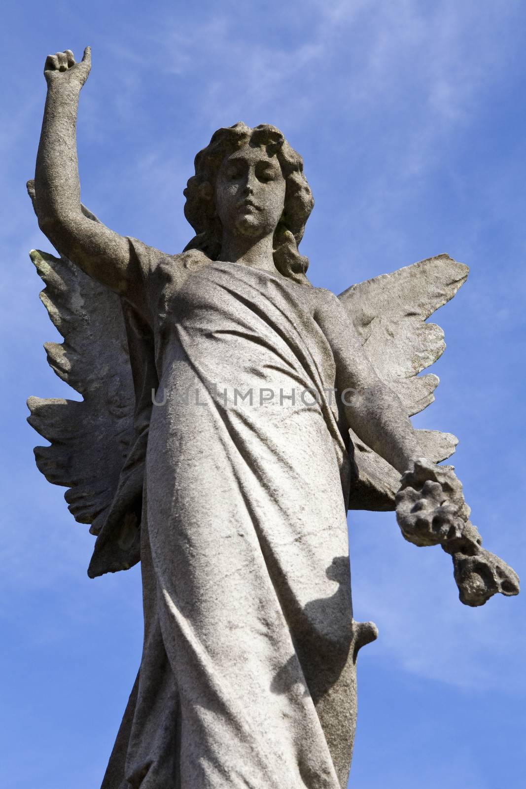 An Angel statue in a London graveyard.