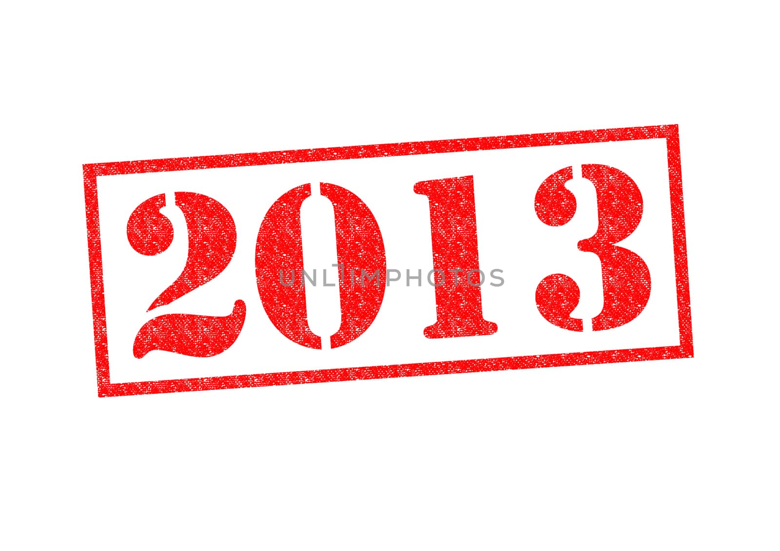2013 Rubber Stamp over a white background.