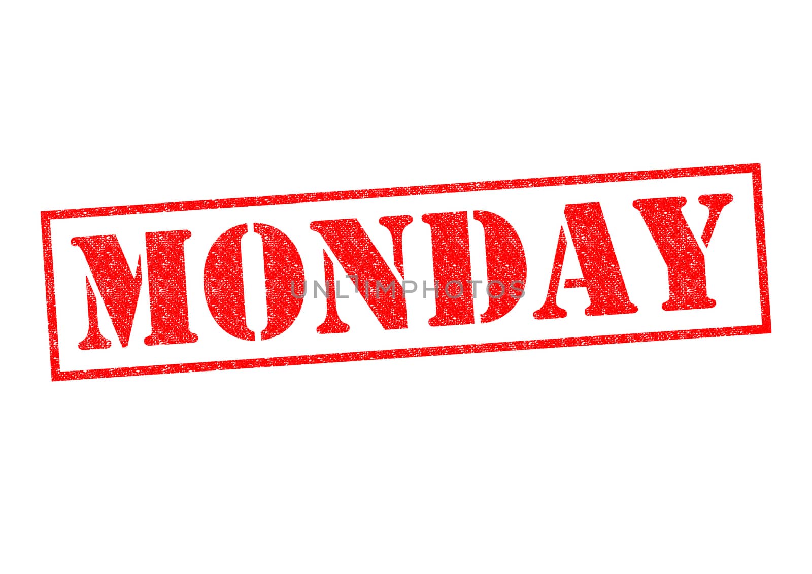 MONDAY Rubber Stamp over a white background.