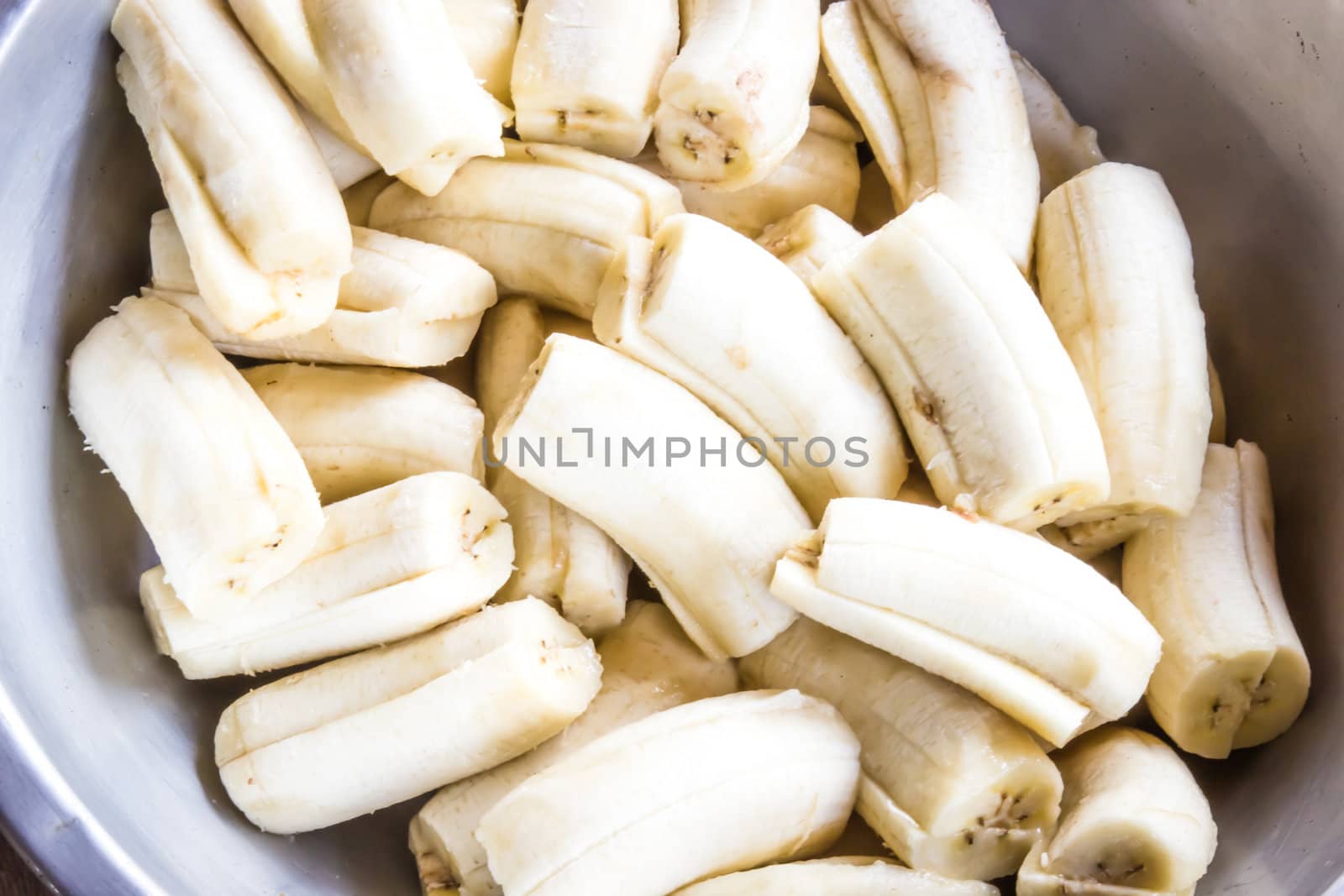 Banana before make Khao Tom Mad, steamed sticky rice with banana by photo2life