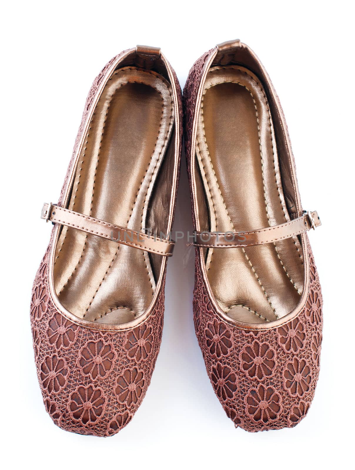 Brown lace casual woman shoes  by szefei