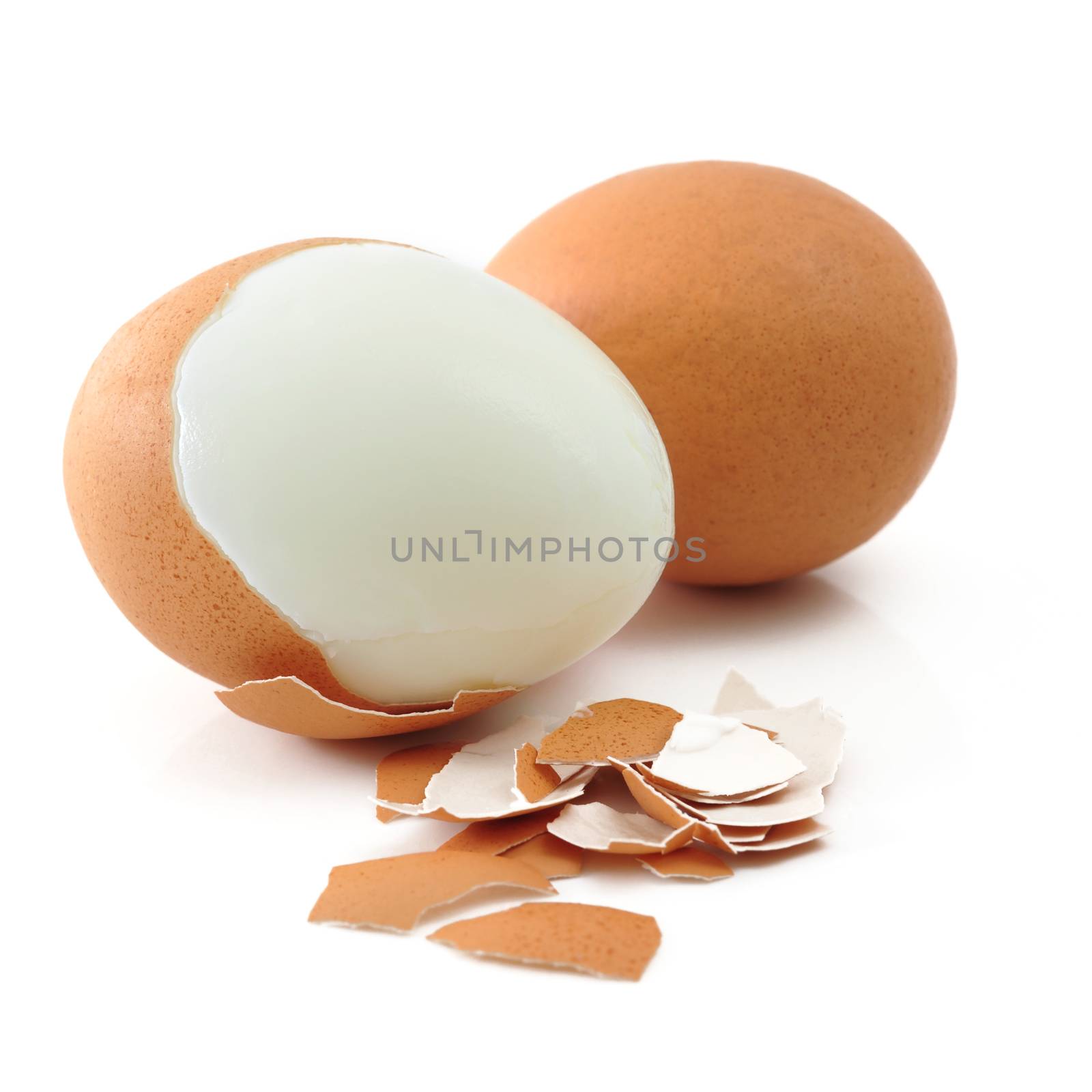 boiled egg isolated on white background