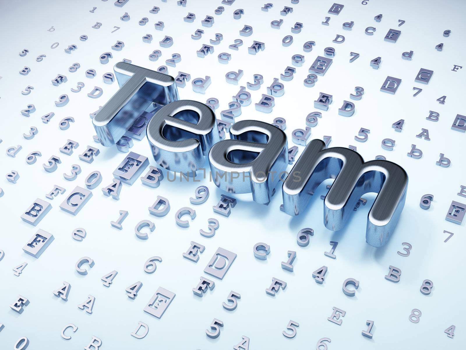 Business concept: Silver Team on digital background, 3d render