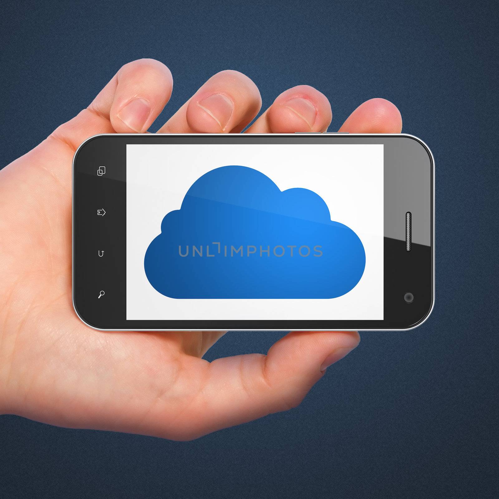 Cloud technology concept: Cloud on smartphone by maxkabakov