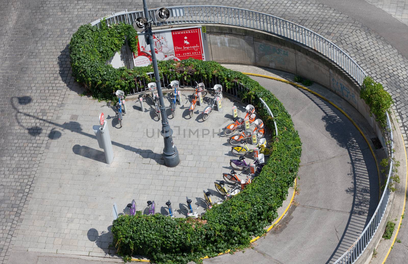 Point of hire of bicycles in Vienna, Austria, July 25, 2013. In 2011 Vienna took 1 place in the world on a standard of living.