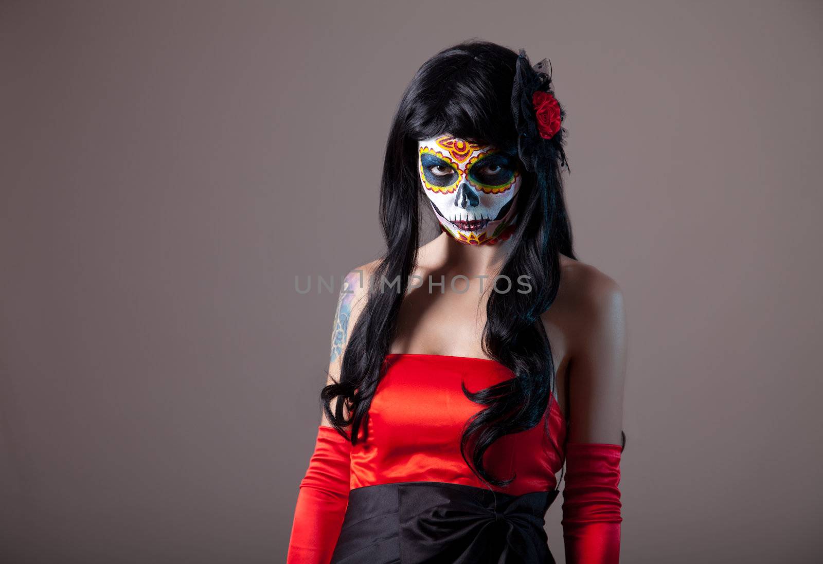 Sugar skull girl, Day of the Dead, Halloween 