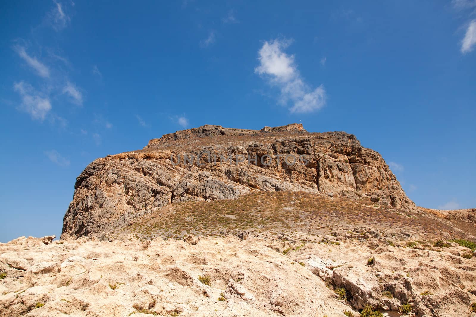 Old Venetian fortress Gramvousa, Gramvousa island, Crete 