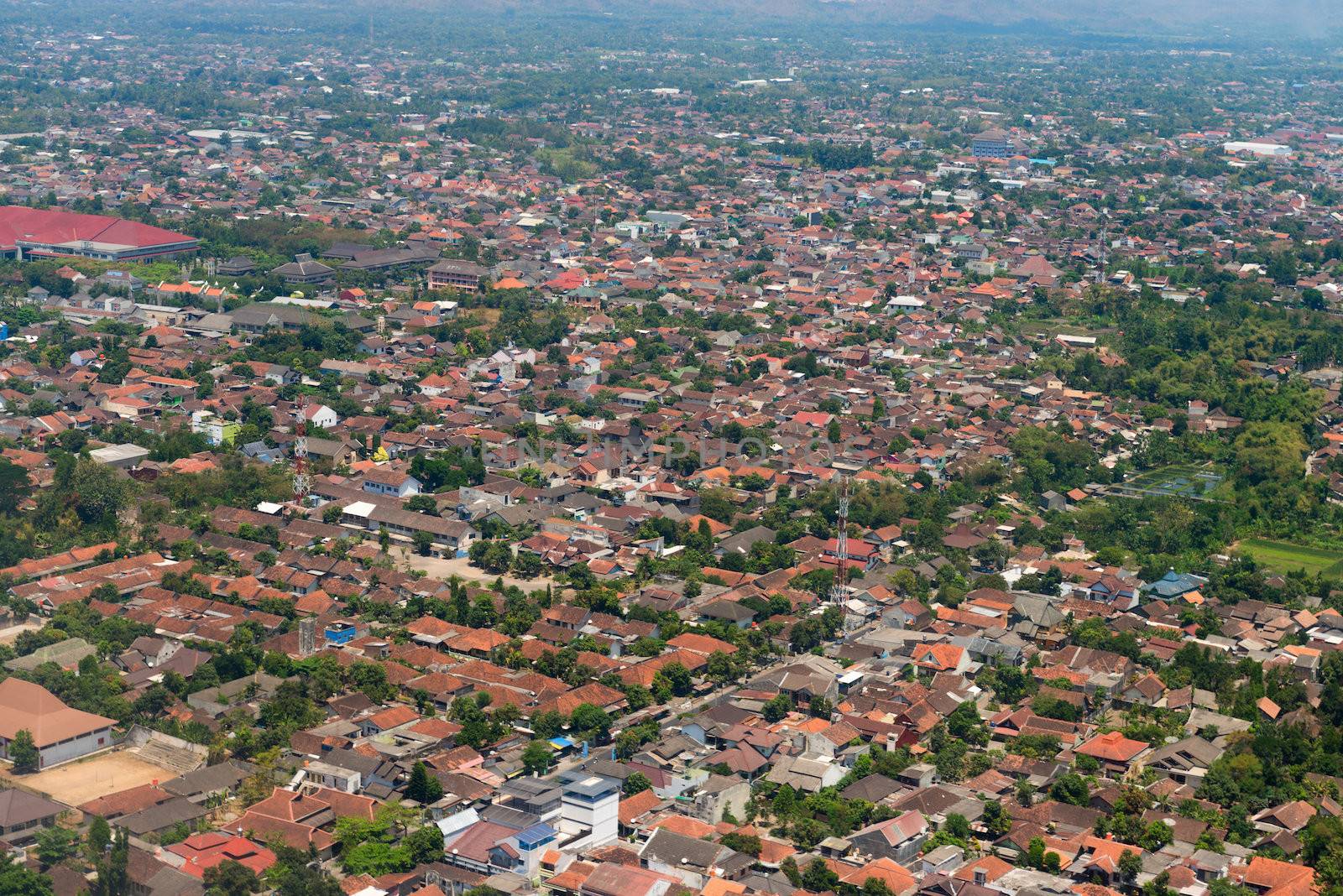 Aerial view of a town by iryna_rasko