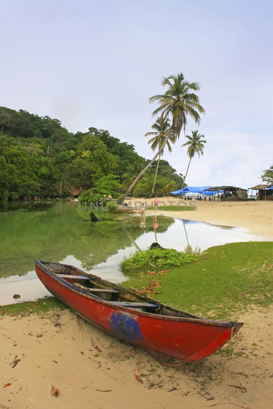 Fishing boat by freshwater river, Rincon beach, Samana Peninsula by donya_nedomam