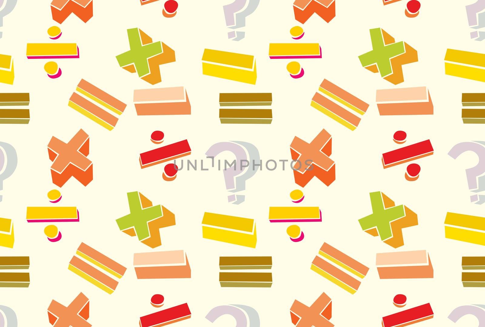 Seamless background pattern of basic math symbols