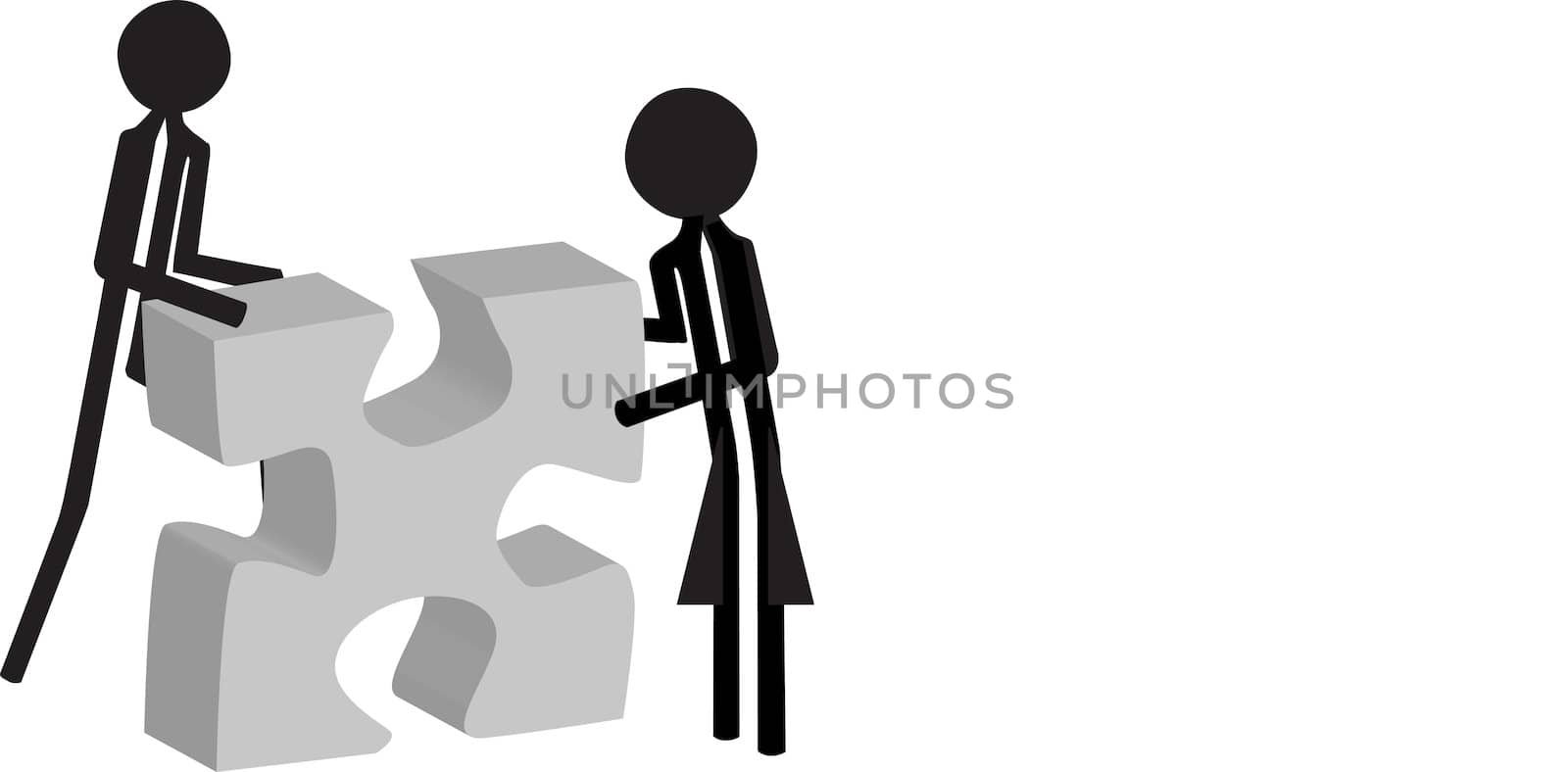 couple with jigsaw piece by compuinfoto