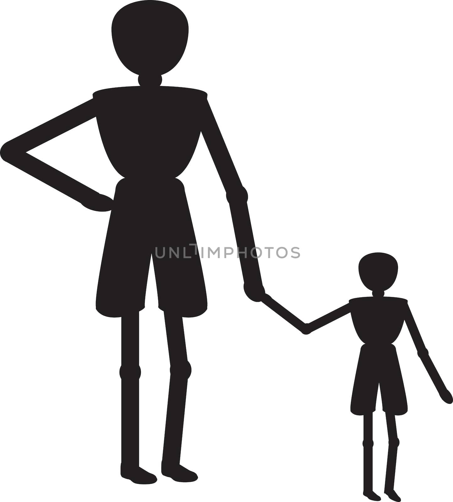 man father and boy sun together

