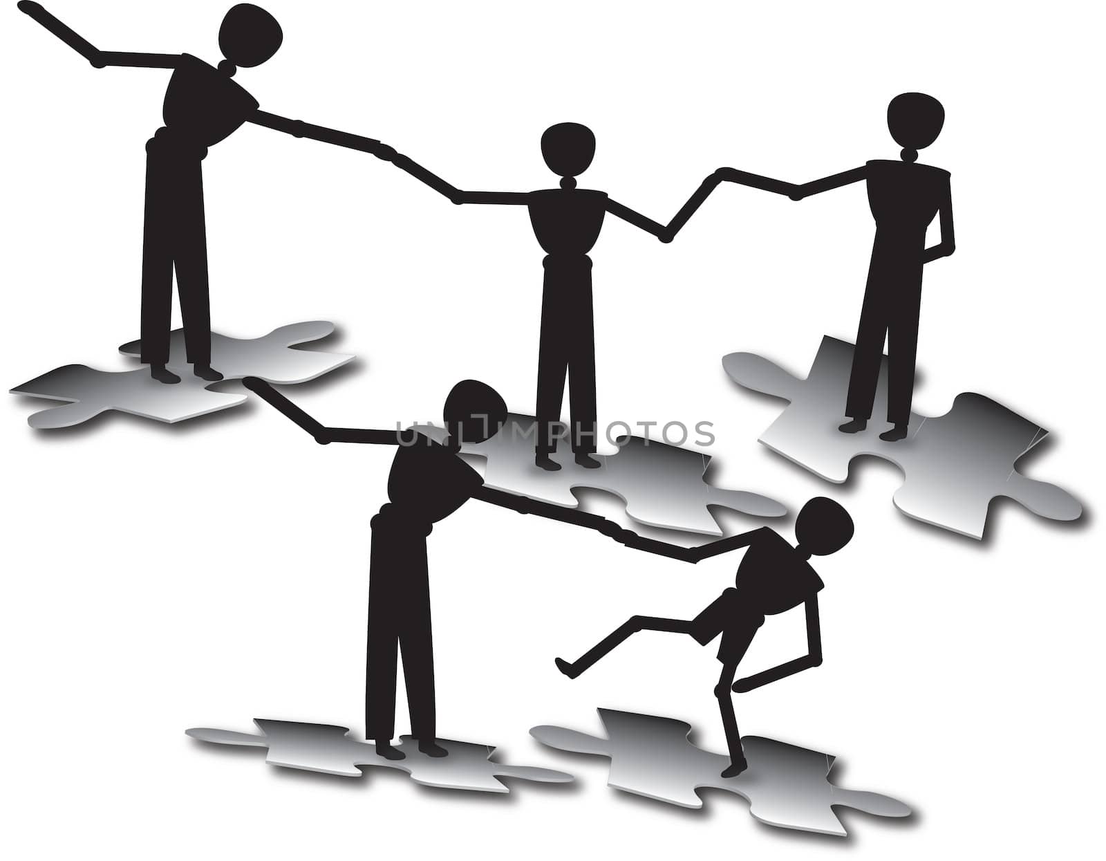 people teamwork to success in balance
