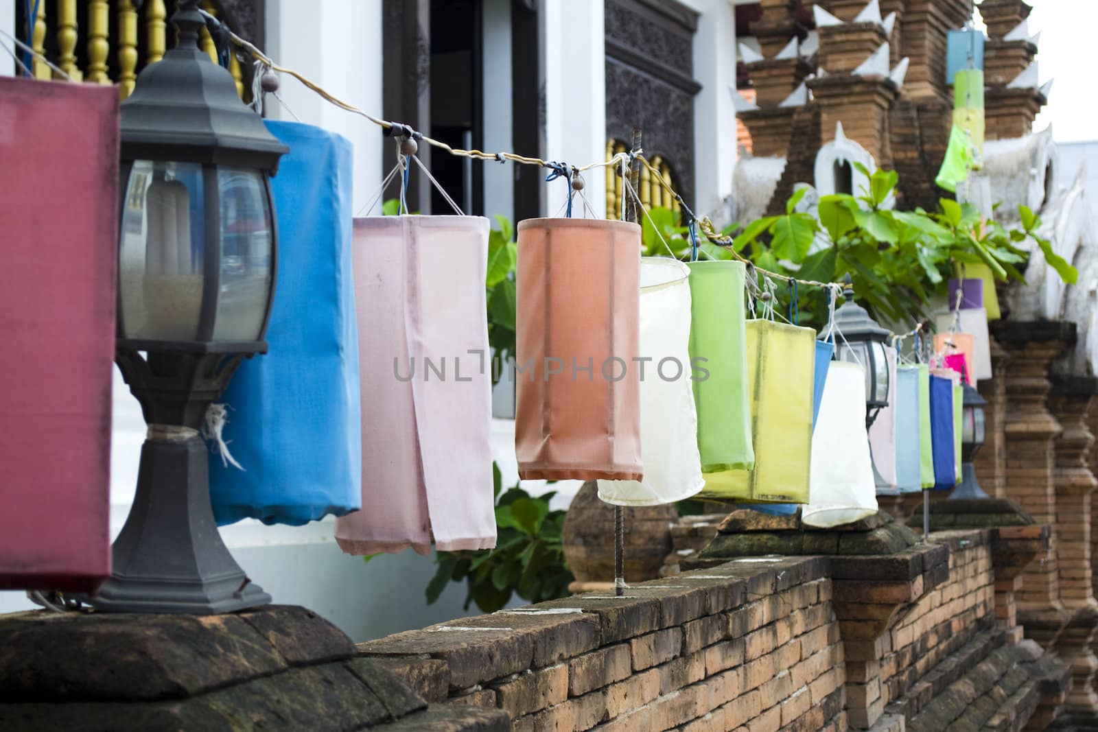 Traditional Thai street decoration for a festival