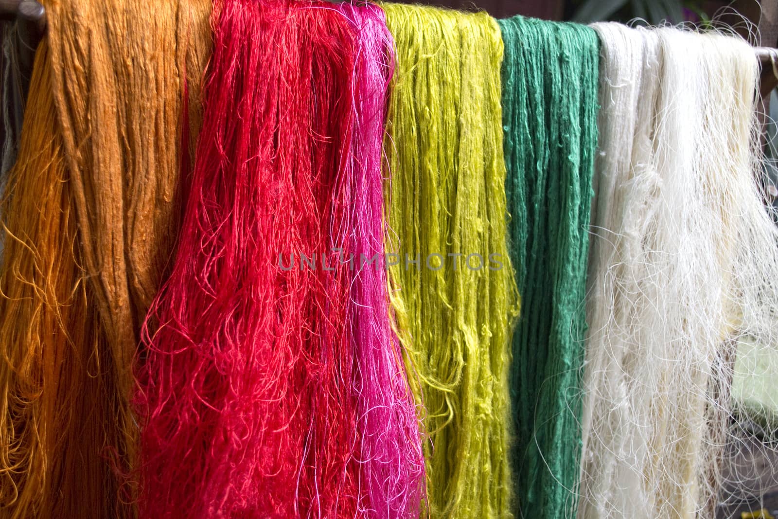 The handmade silk making process in Thailand