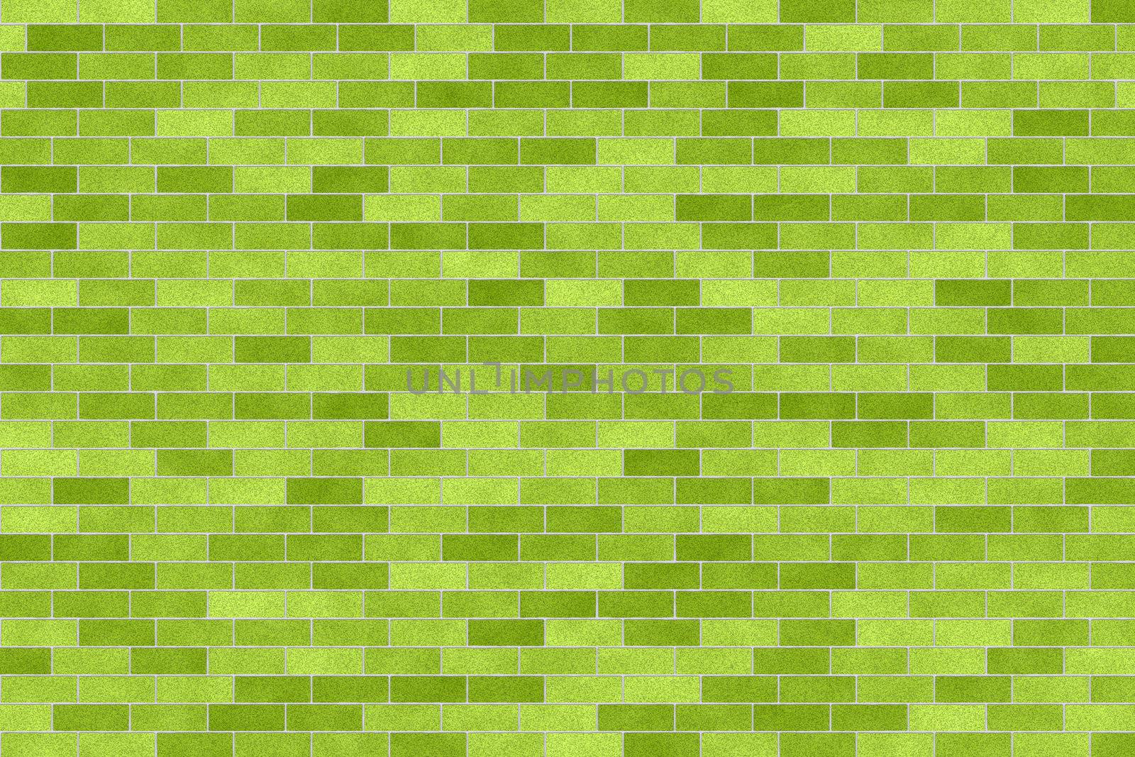 Closeup of green brick wall by sfinks