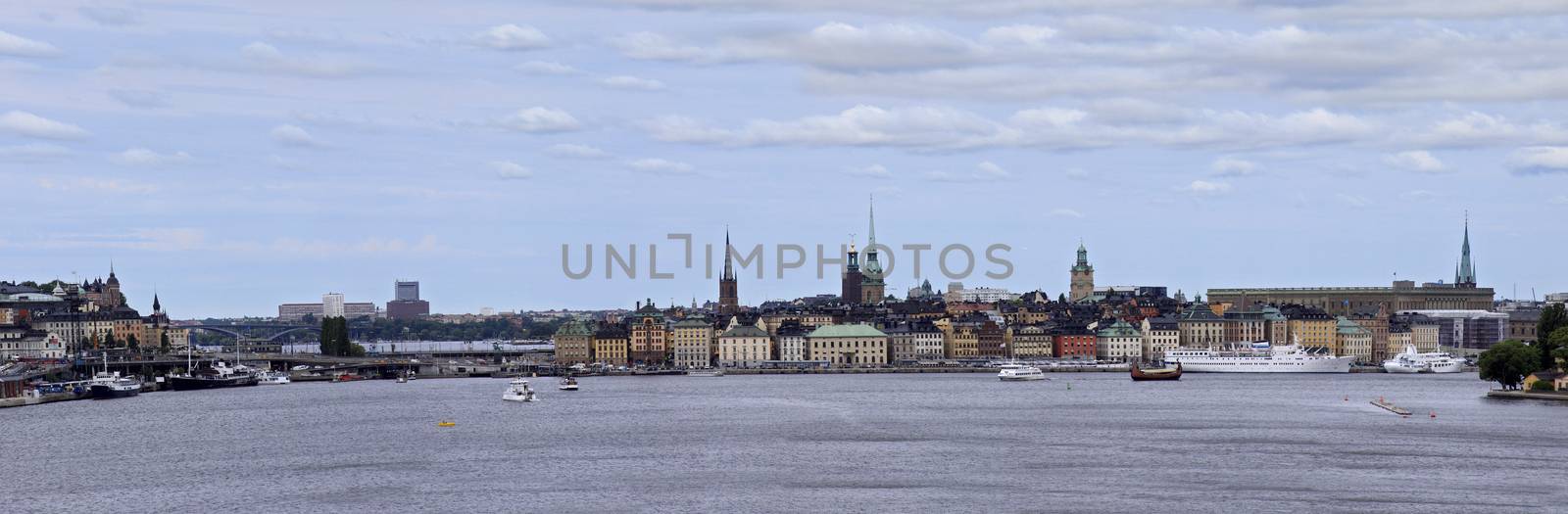 
View of the Old city and embankment, Stockholm, Sweden