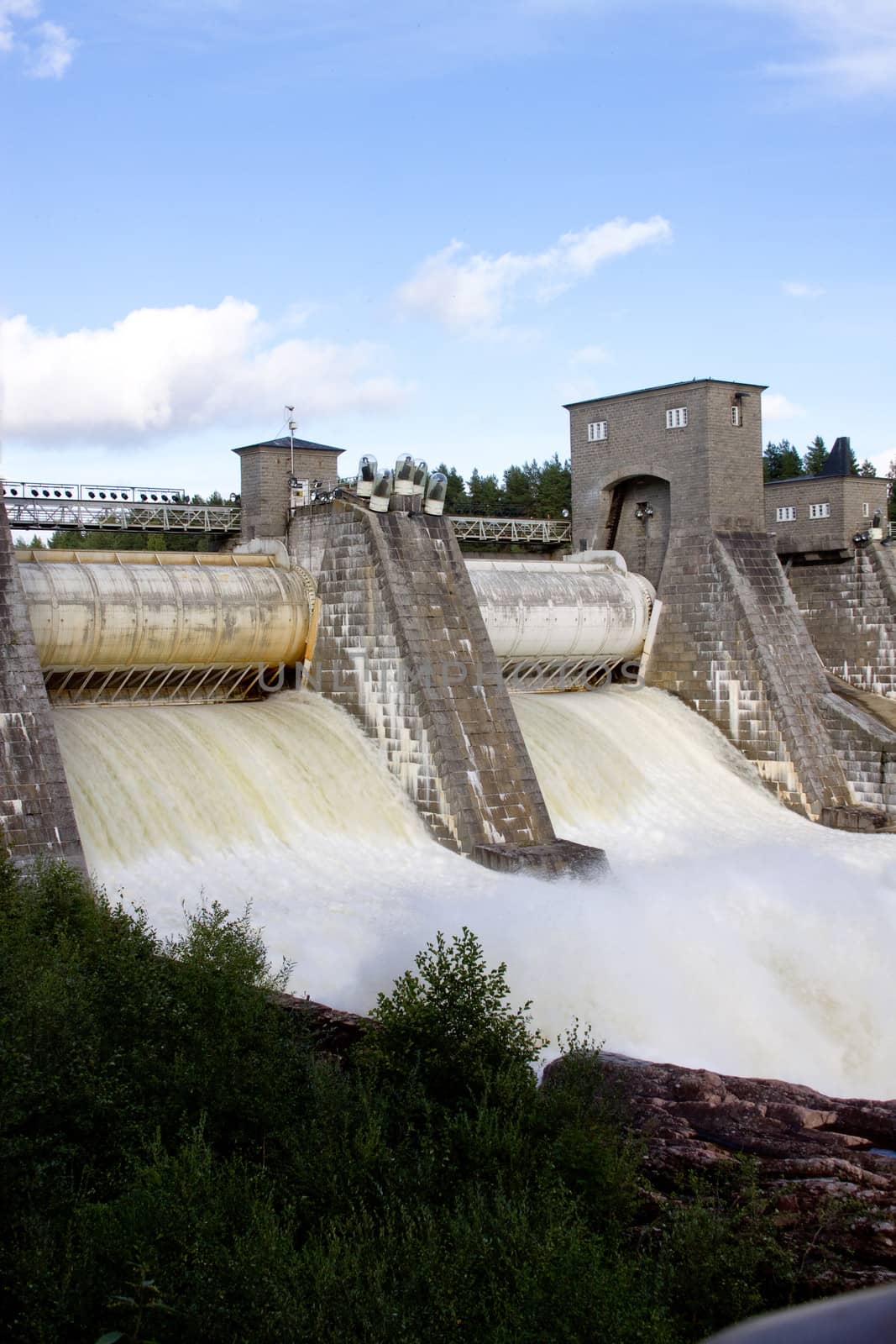 
Spillway on hydroelectric power station dam in Imatra - Imatra, Finland.
