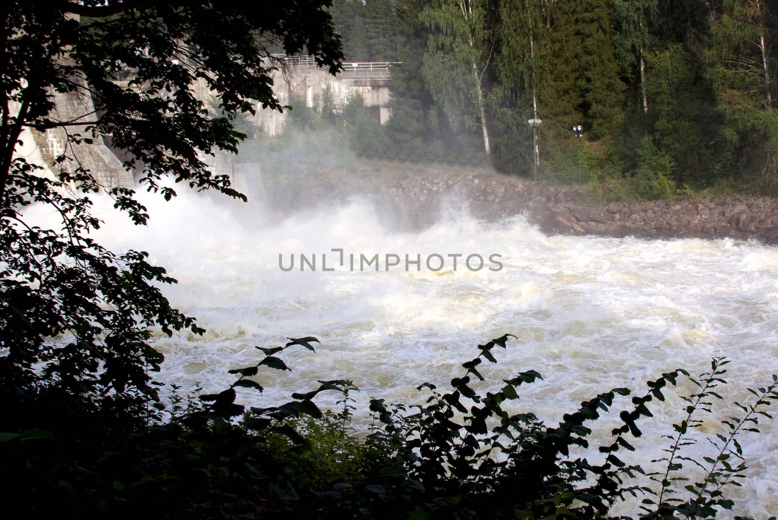 
Spillway on hydroelectric power station dam in Imatra - Imatra, Finland.
