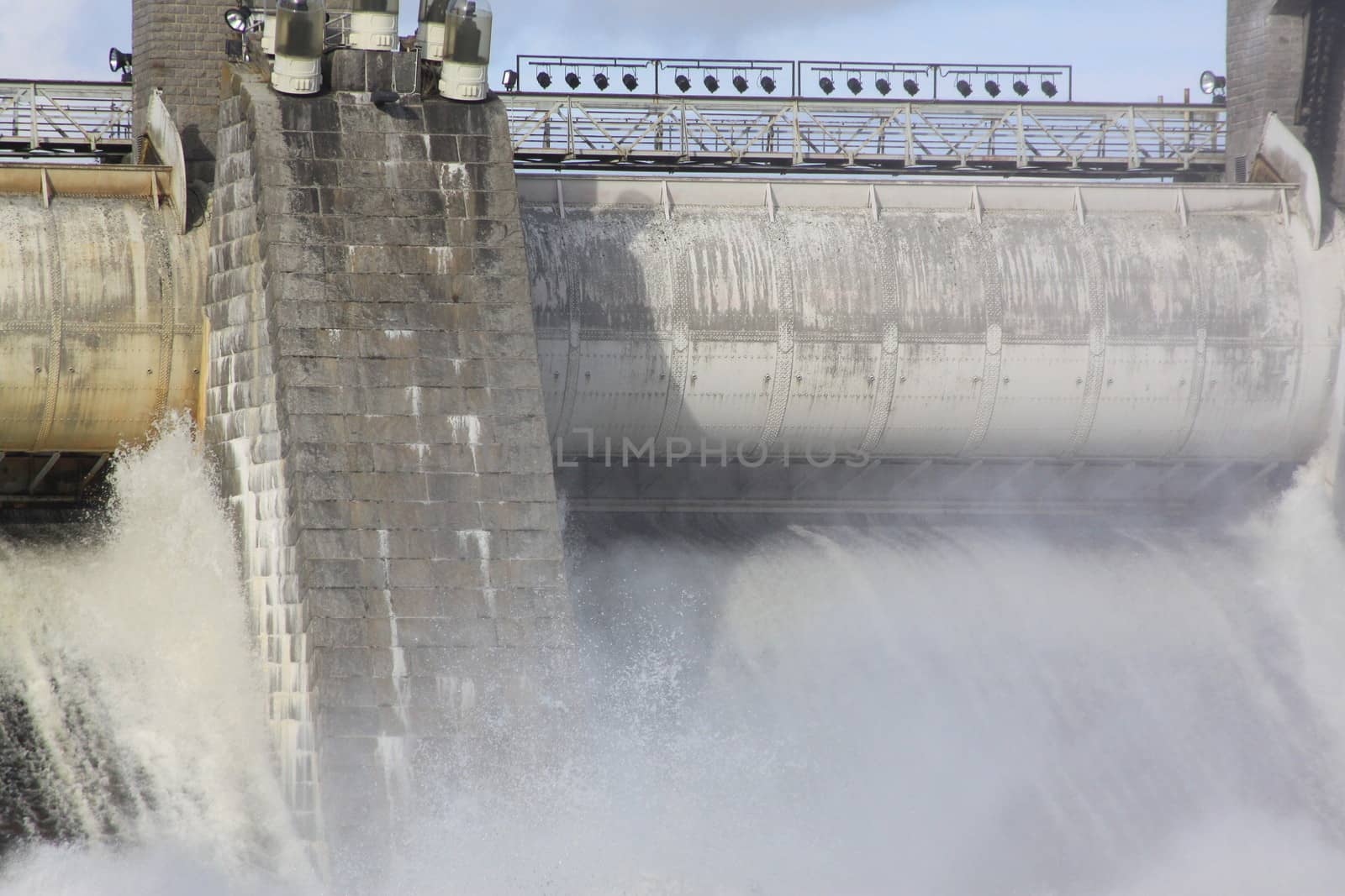
Spillway on hydroelectric power station dam in Imatra - Imatra, Finland.
