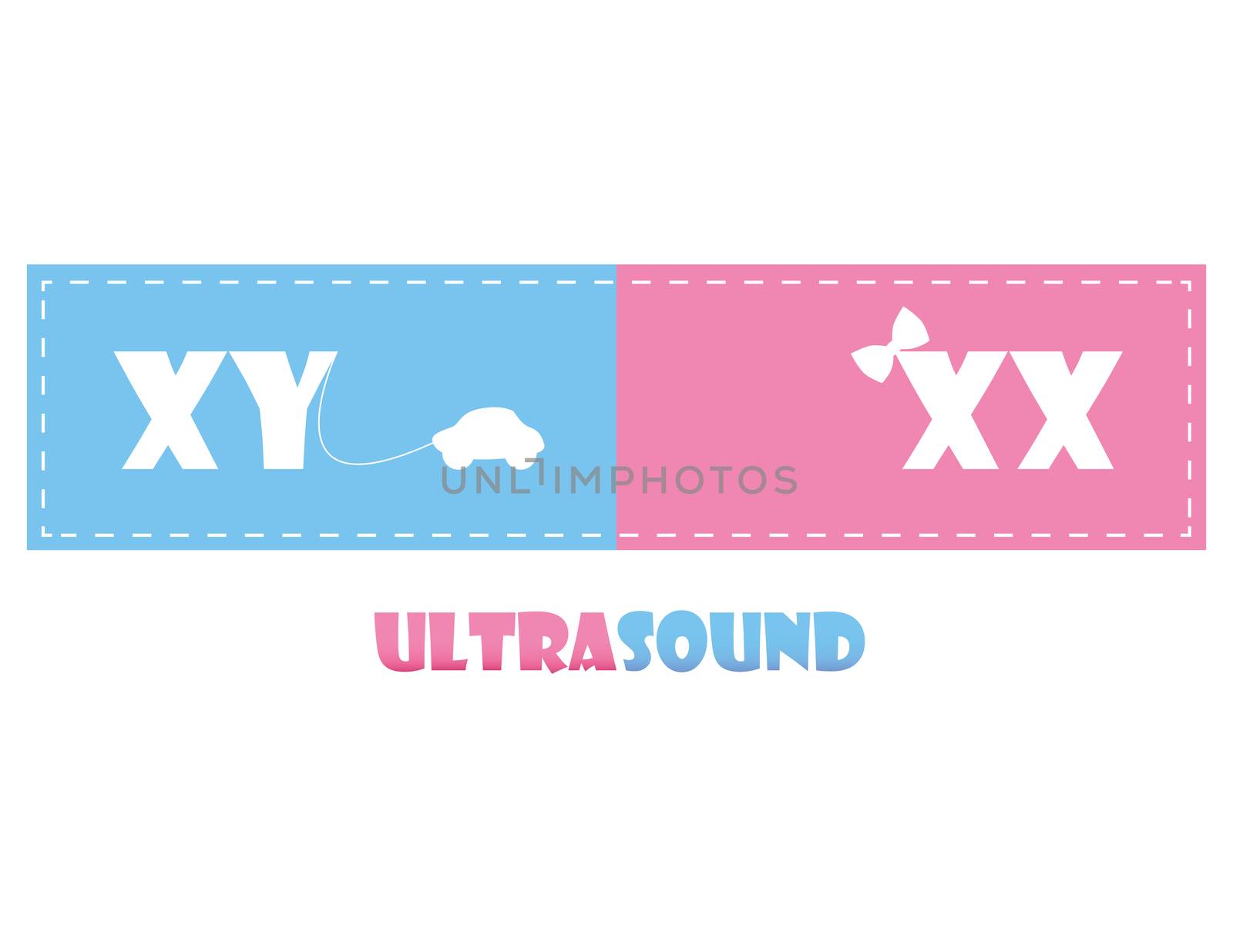  abstract symbol of ultrasound in pink and blue color