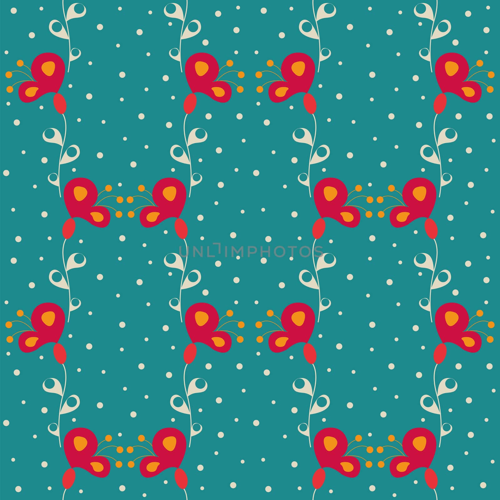 seamless pattern with abstract flowers