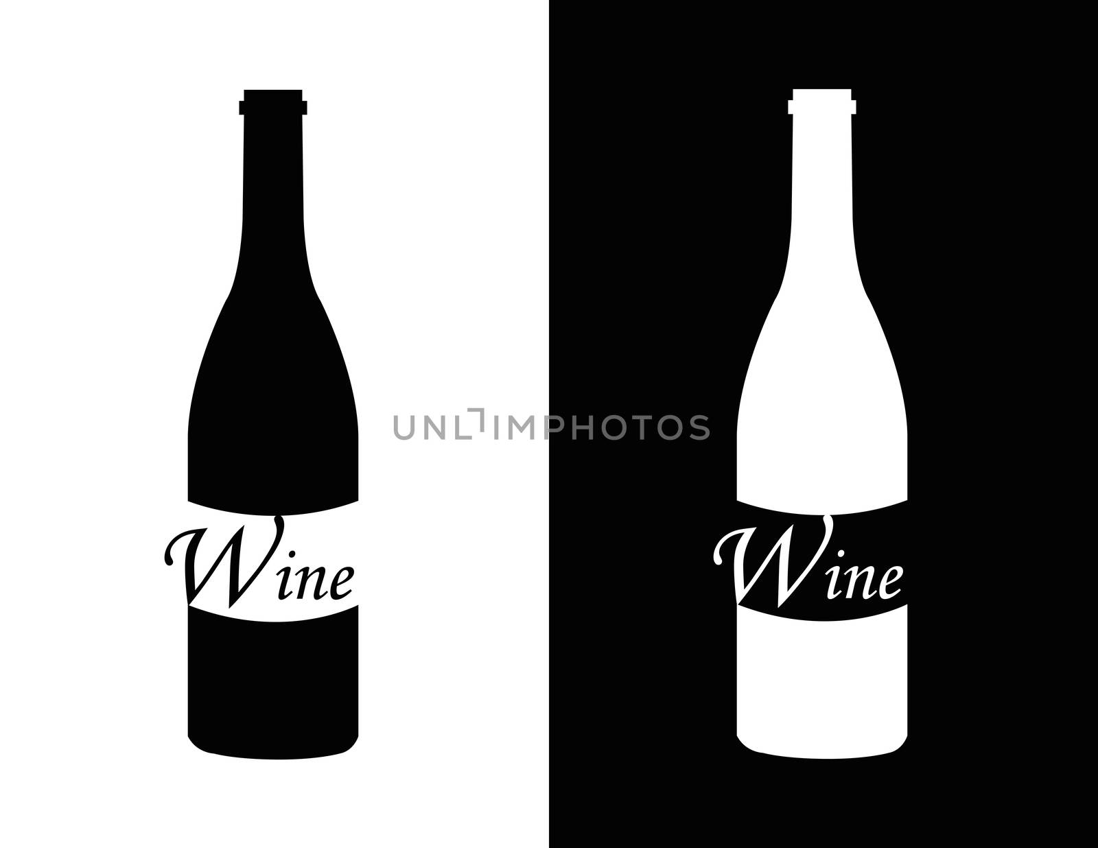 set symbol of wine as bottle
