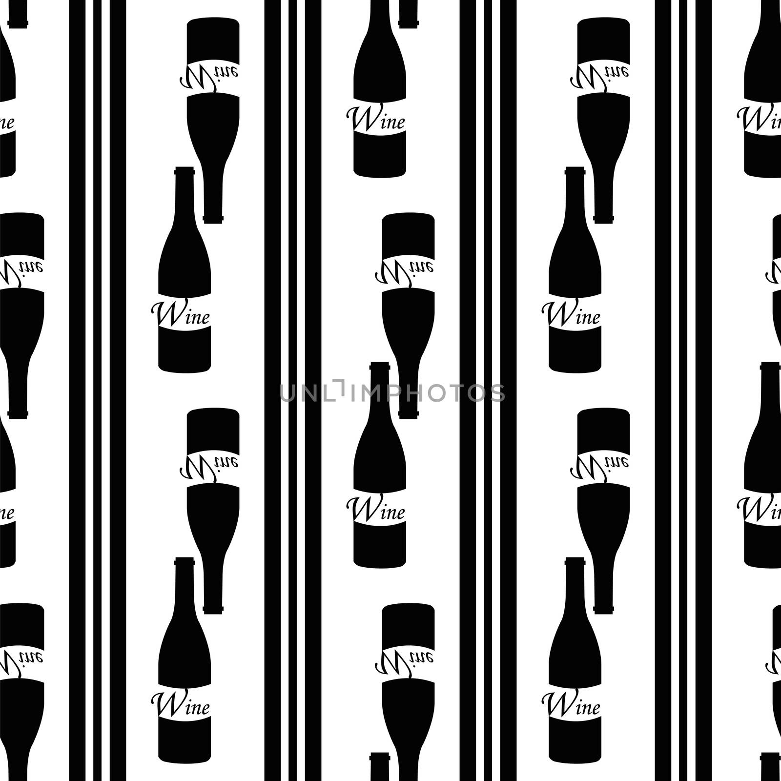 seamless pattern with symbol of wine as bottle