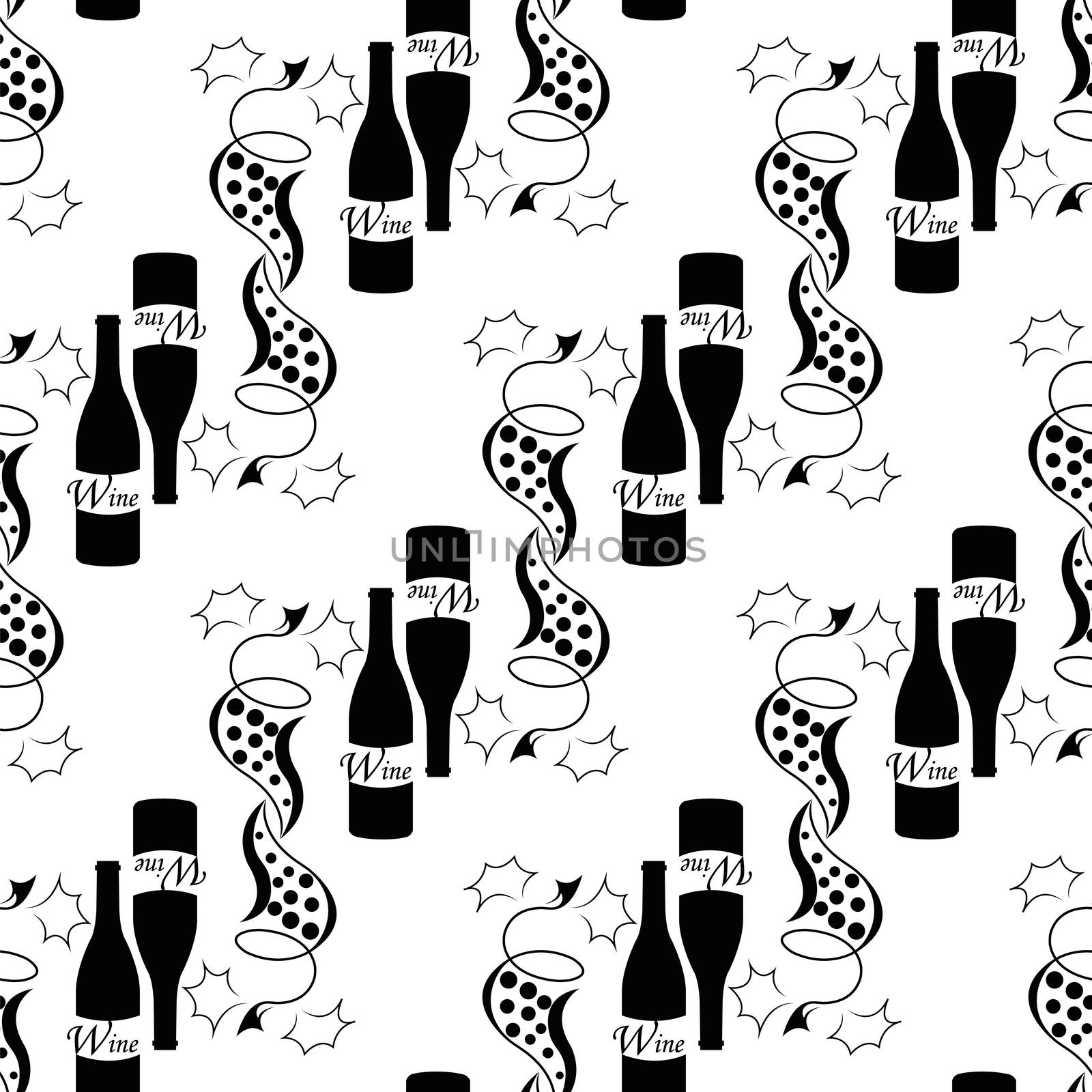 seamless pattern with elegance wine symbol