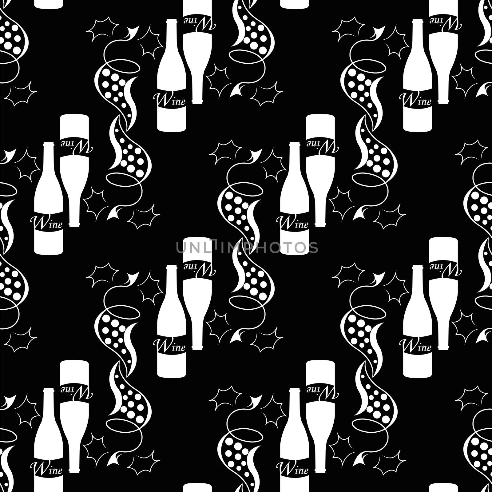 seamless pattern with  elegance wine symbol