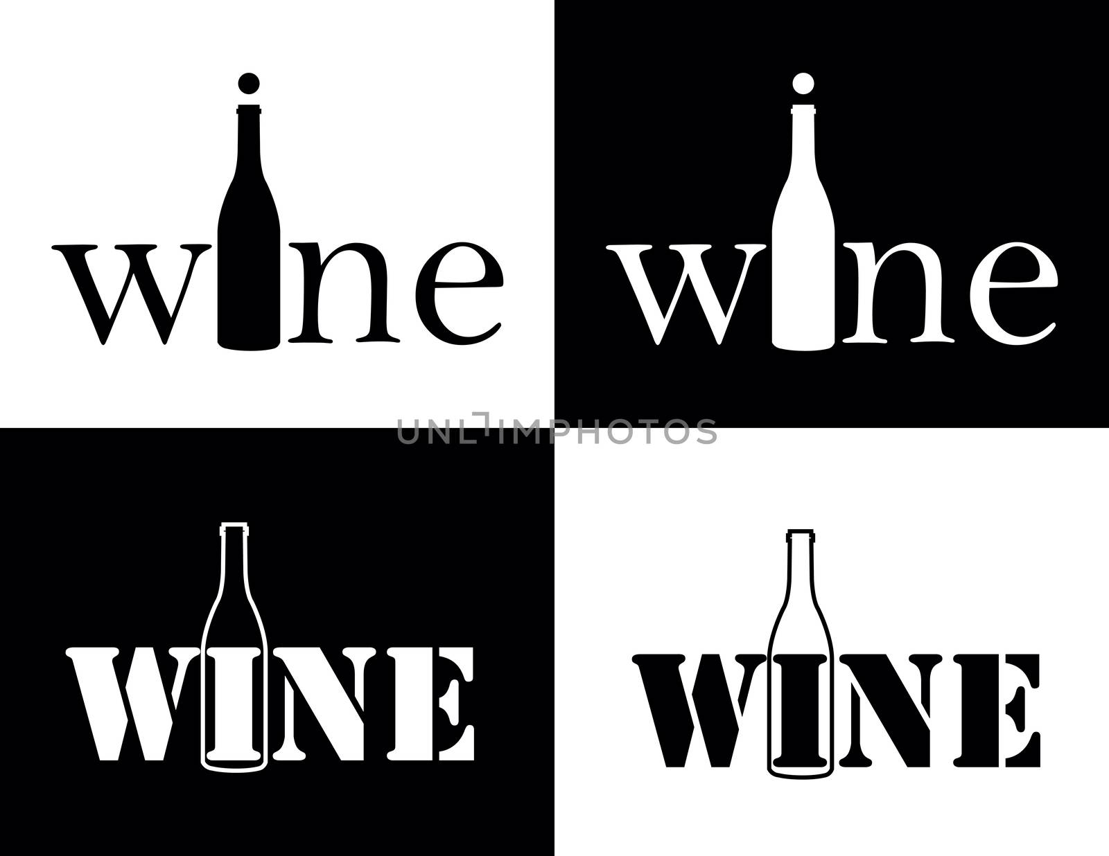 set symbol of wine as bottle