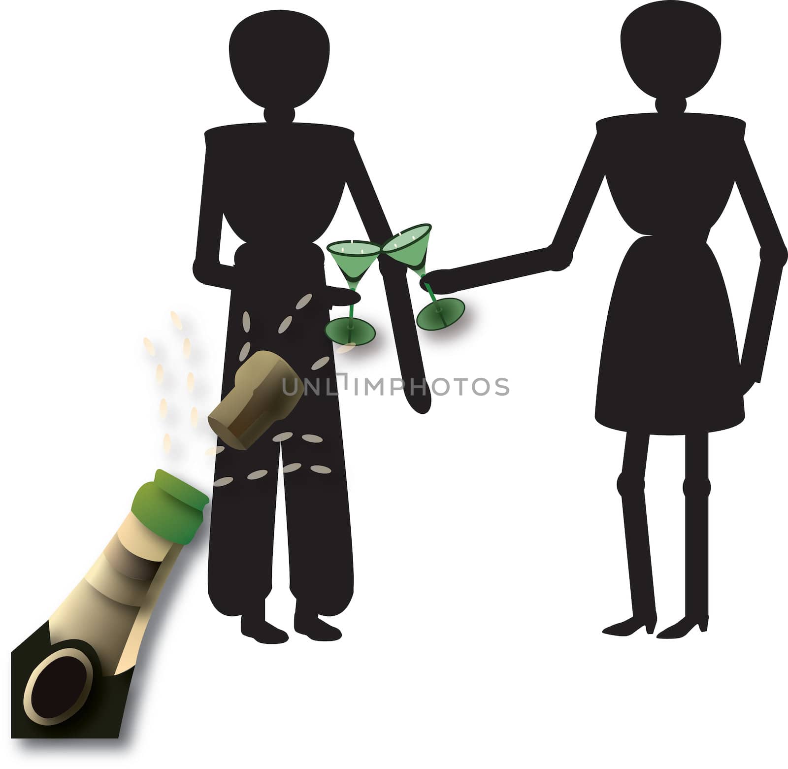 couple drinking champagne by compuinfoto