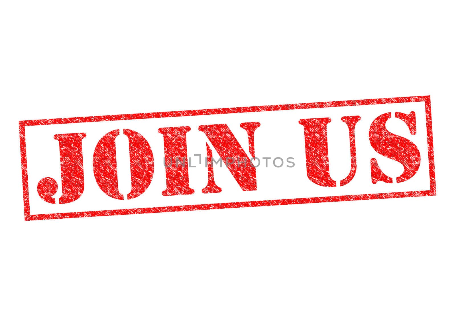 JOIN US Rubber Stamp over a white background.