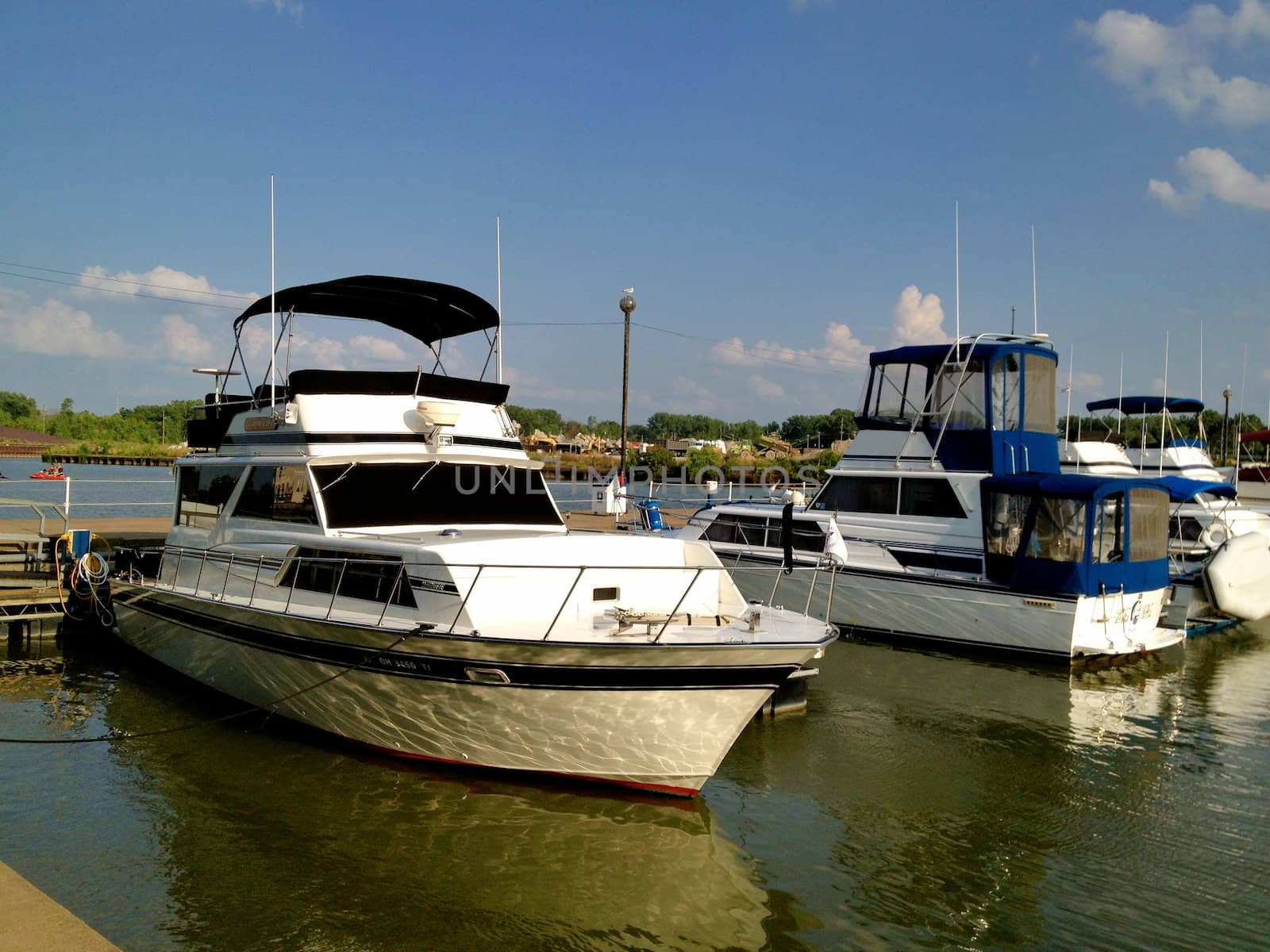 Yachts on the dock of Lake Erie