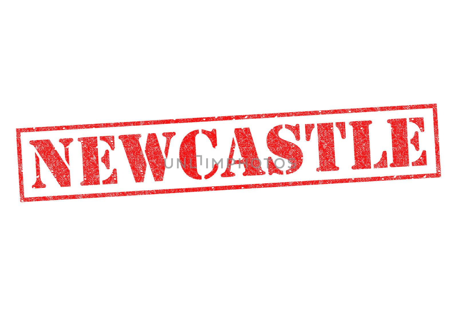 NEWCASTLE Rubber Stamp over a white background.