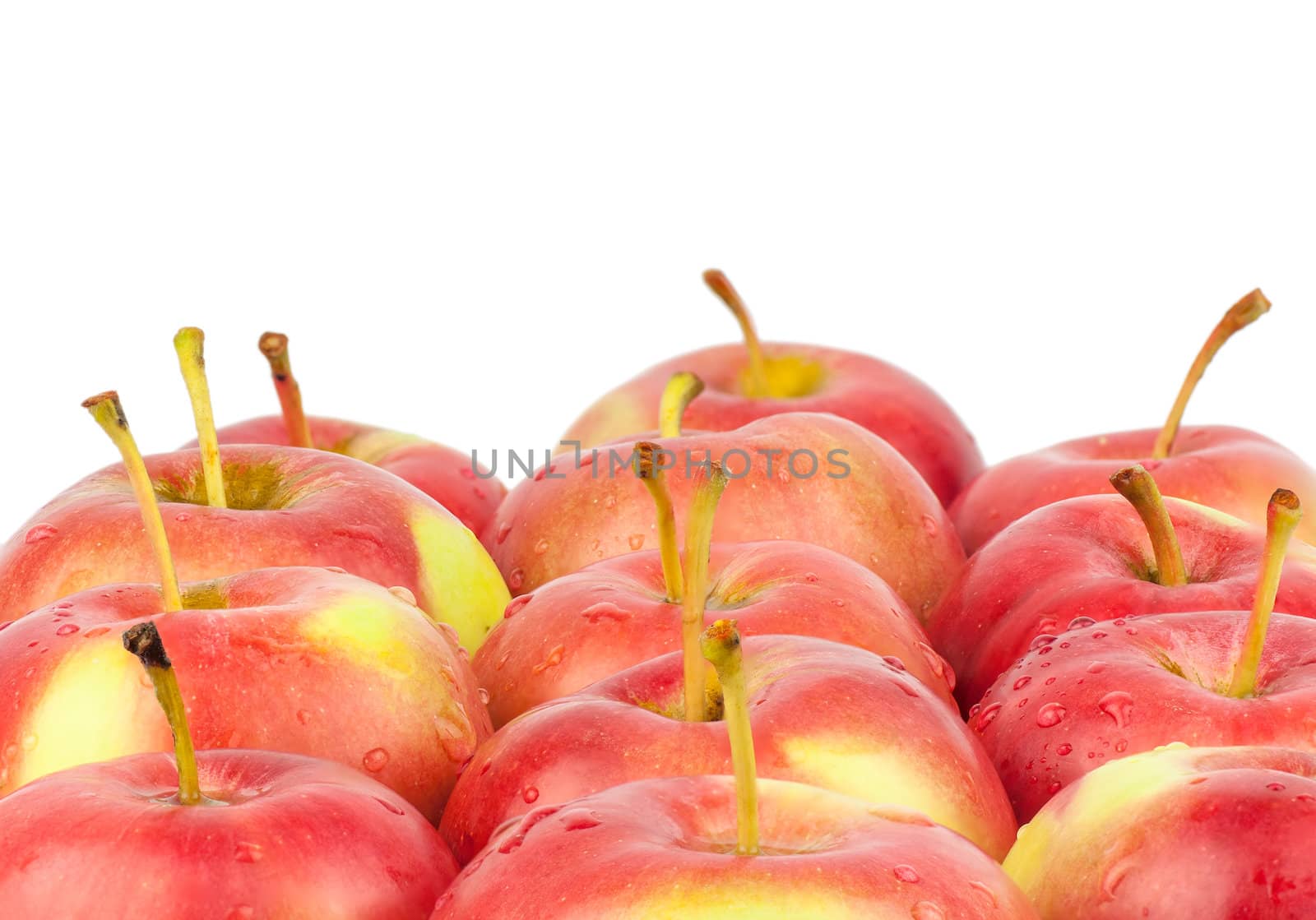 fresh red apples. Isolated on white background. Close-up