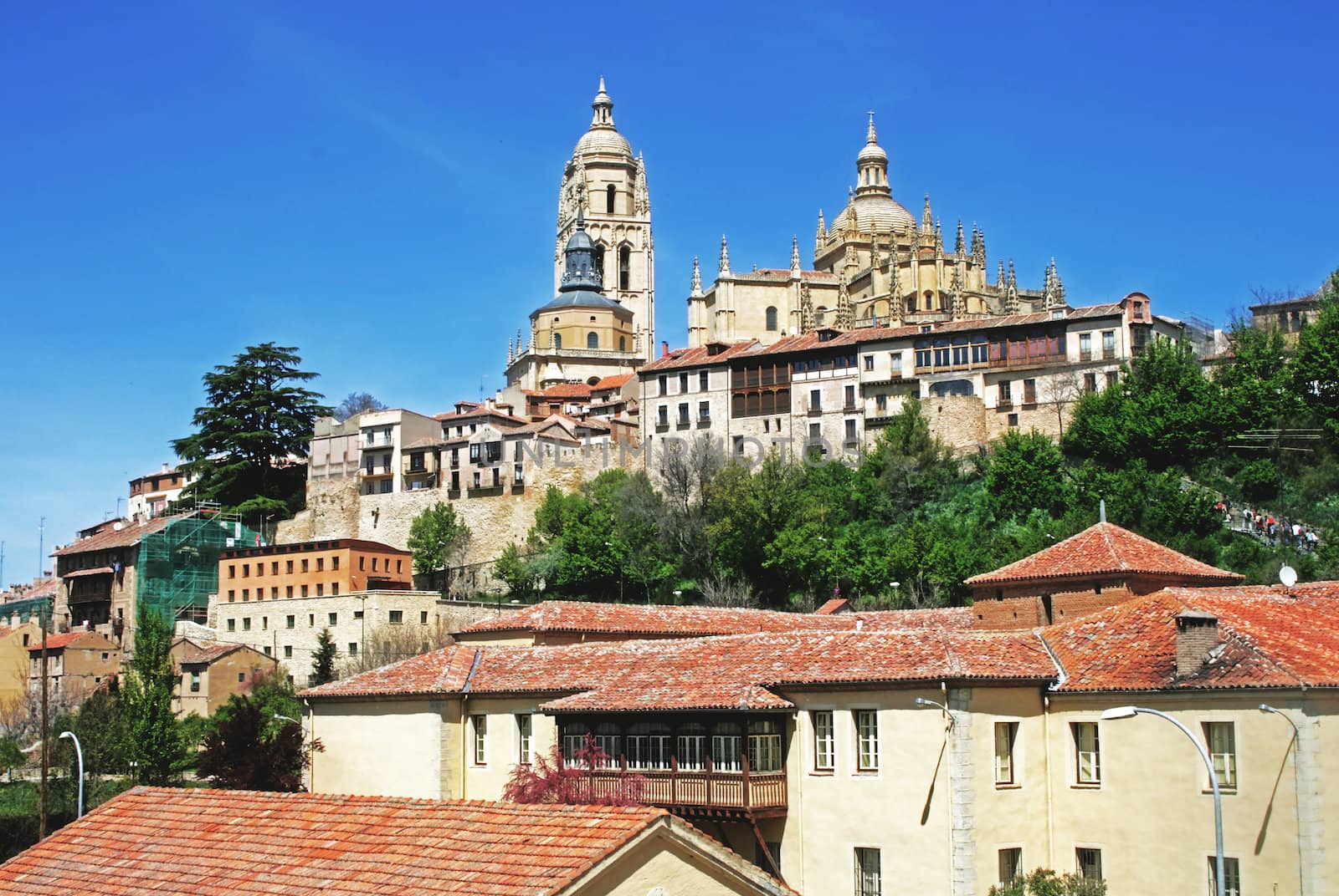 View on  Cathedral in Segovia, Spain