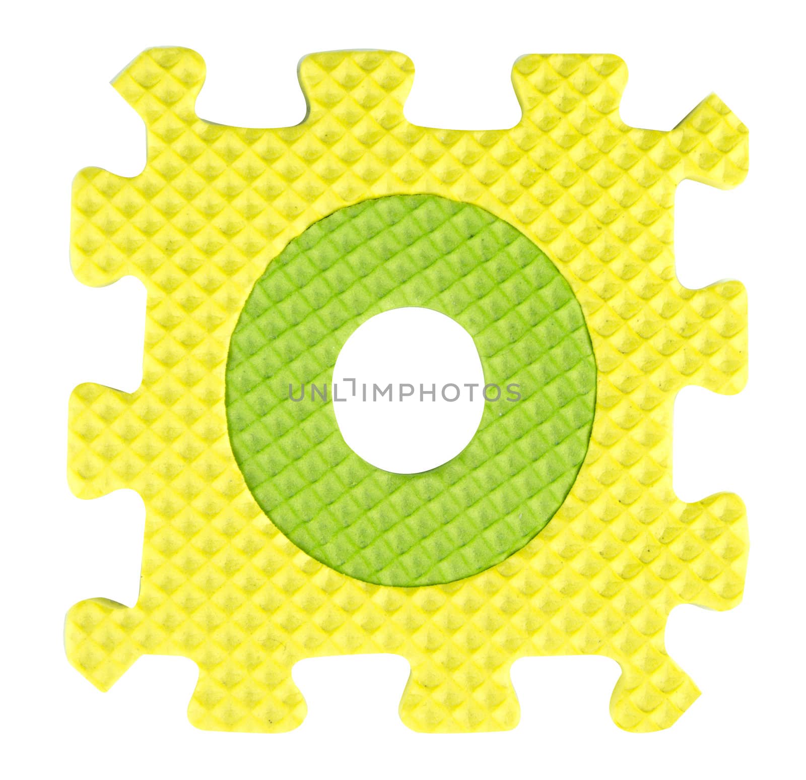 O letter, Alphabet puzzle isloated on white background , with clipping path.